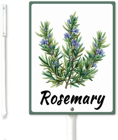 FemiaD Plant Label Signs Planted Herb Garden Markers Waterproof Aluminum Plant Stake Tags Rosemary Sign for Nursery Indoor Outdoor Garden Decoration 4.6x6inch