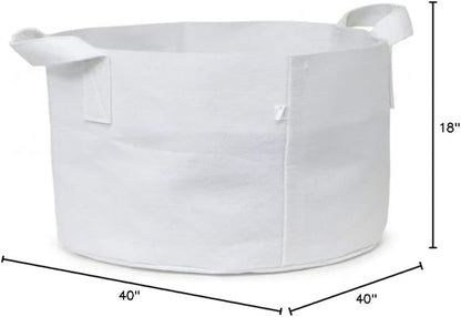 247Garden 2-Pack 100-Gallon Eco-Friendly Aeration Fabric Pot/Plant Grow Bag/Raised Garden Bed w/Handles (300GSM,White, 18H x 40D)