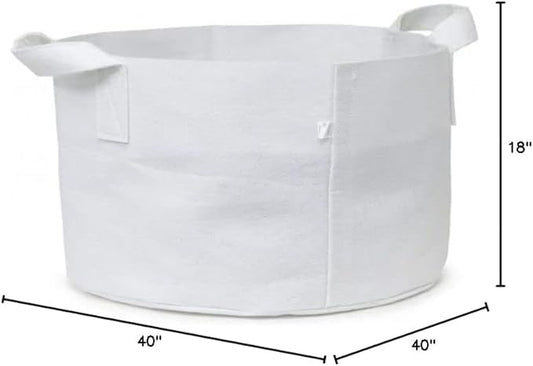 247Garden 2-Pack 100-Gallon Eco-Friendly Aeration Fabric Pot/Plant Grow Bag/Raised Garden Bed w/Handles (300GSM,White, 18H x 40D)
