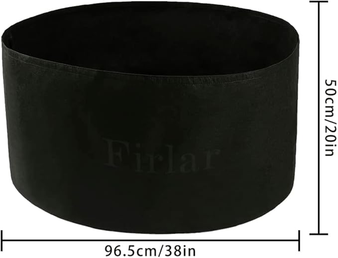Firlar 3 PCS 100 Gallon Round Plant Grow Bags,Raised Garden Bed,Planting Container Grow Bags Felt Fabric Plant Pot for Plants,Vegetables,Flowers,Black