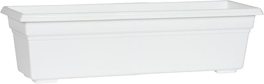 Root & Vessel 16242 Countryside Flower Box Planter, White, 24-Inch