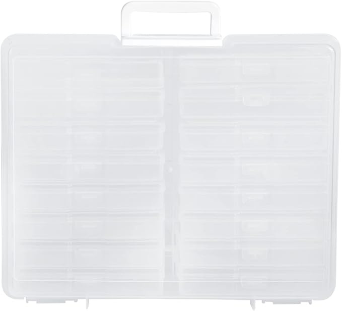 4" x 6" Photo Storage Case with Handle, 16 Inner Photo Organizer Keeper, Extra Large Storage Picture Boxes, Seed Storage, Transparent Craft Keeper (16 Pack Inner Box)