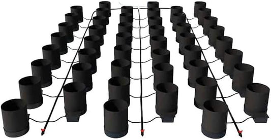 AutoPot 48 Pot GeoPot System with 3 Gallon Fabric Pots - Self-Watering, Gravity-Fed Hydroponic System (48Pot with No Tank) Indoor, Black