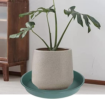 6 Pack of 7 inch Plant Saucer, Heavy Duty Plastic Plant Water Tray 7 inch Round, Flower Plant Saucers for Indoors No Holes, Plant Dishes Saucer for Planter 7"/8" (7", Green)