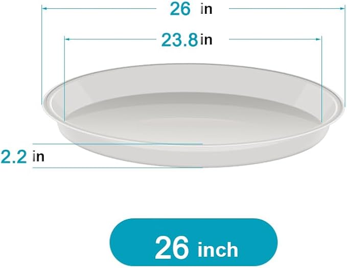 6 Pack of 25 inch Plant Saucer, Plant Tray 20 Inch Round, Plant Saucers for Indoors, Plant Trays for Pots, Flower Pot Saucers, Pot Saucers for Planter 19-26" (25", Brown)