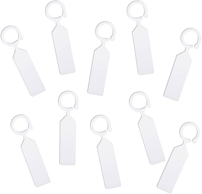 MHY 200 Pcs Thick Plastic Plant Labels - Garden Waterproof Plant Tree Tags - 4.3 inch Color Hanging Plant Markers for Plants, Potted Plants, Nurseries, Trees，Gardening (White)