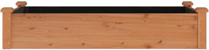 vidaXL Outdoor Planter Pot - Brown Garden Raised Bed with Liner, Solid Wood Fir Construction, Efficient Drainage, 47.2"x23.6"x9.8" for Garden/Patio