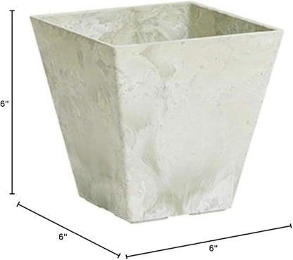 ArtStone 35066 Ella Square Planter, 6-Inch, Mint