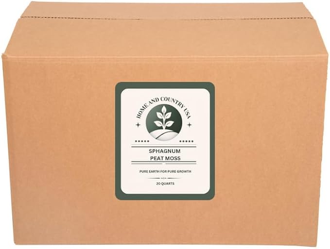 Home & Country USA - Sphagnum Peat Moss, 100% Organic Soil Conditioner, Enhanced Root Development (Peat Moss, 20 Quart)