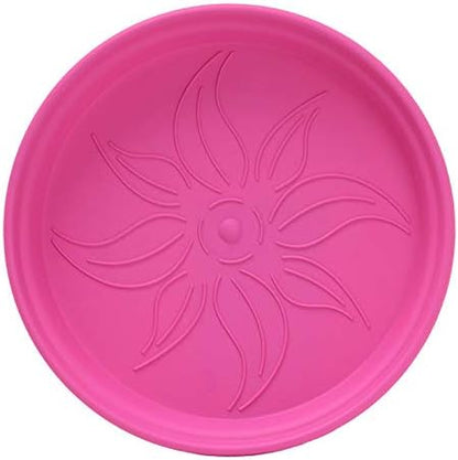 Mintra Home Garden Pots 4pk - Flowers, Herbs, Plants, Indoor, Outdoor, Colorful, Wholesale, Bulk (Fuchsia, 17cm Diameter (6.6in))