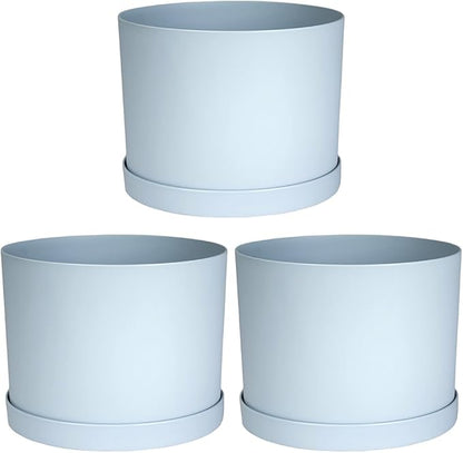 Bloem Mathers Planter w/Saucer Tray 8" Misty Blue (Pack of 3)