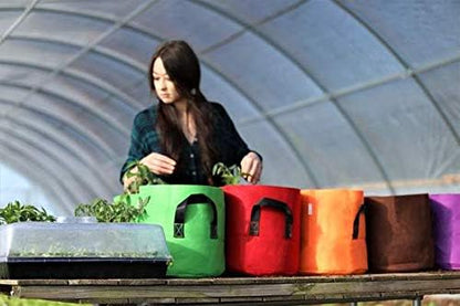 Bootstrap Farmer Grow Bags 7 Gallon, Red 10 Pack, Colored Fabric Pot for Peppers, Potatoes, Tomatoes and Plants