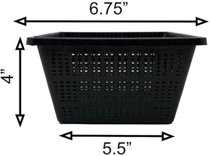 Chalily 6.75" Square Mesh Aquatic Plant Pot Great for Water Lilies, Lotus, and Other Pond Plants Square Plastic Planter for Outdoor Ponds Terrific for Aquatic Soil Plant Basket