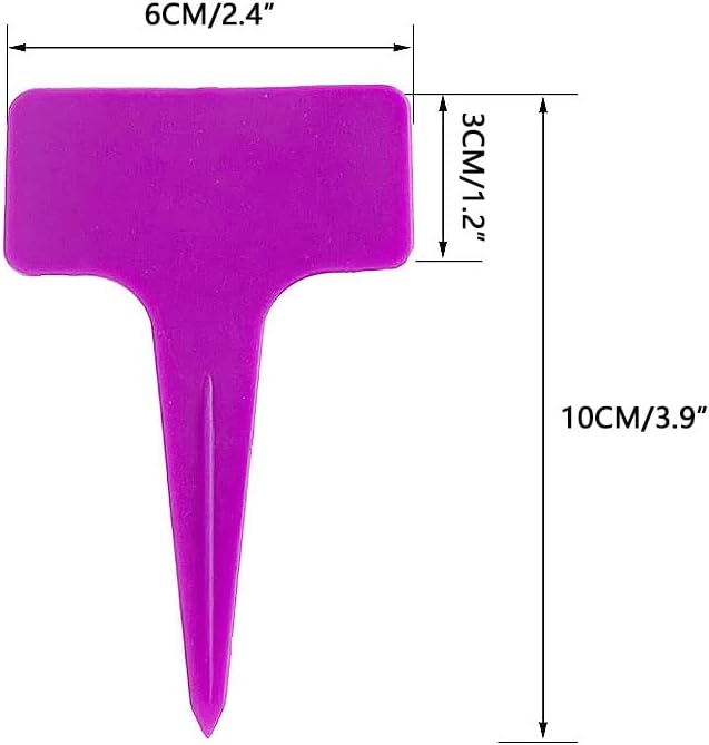 SEIWEI 20Pcs Garden Plastic Plants Labels for Marking Potted Plants Multicolor Greenhouse Flower Trees Stakes Markers Tags T Shape