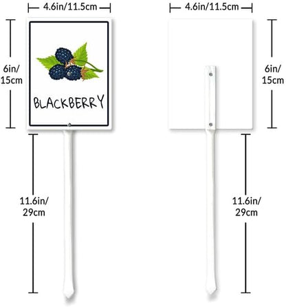 Blackberry Marker Yard Sign with Stakes 4.6in×6in, Aluminum Yard Signs, Waterproof Plant Marker Reusable Garden Stake Tags with Vegetable Names for Nursery Outdoor Garden