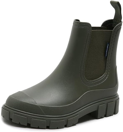 Harssidanzar Womens Rain Boots Waterproof Garden Shoes Anti-Slip Short Rain Boots for Outdoor Work HL217US
