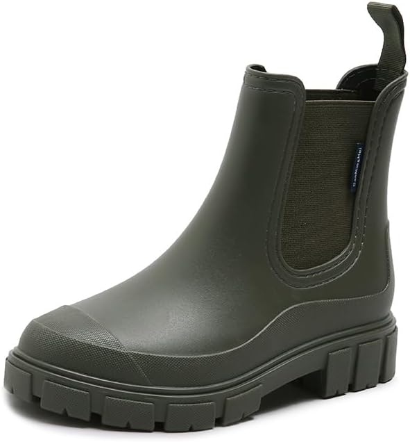 Harssidanzar Womens Rain Boots Waterproof Garden Shoes Anti-Slip Short Rain Boots for Outdoor Work HL217US