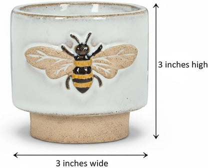 Abbott Collection 27-CRITTER-844-SM Small Single Emboss Bee Planter, 3" H