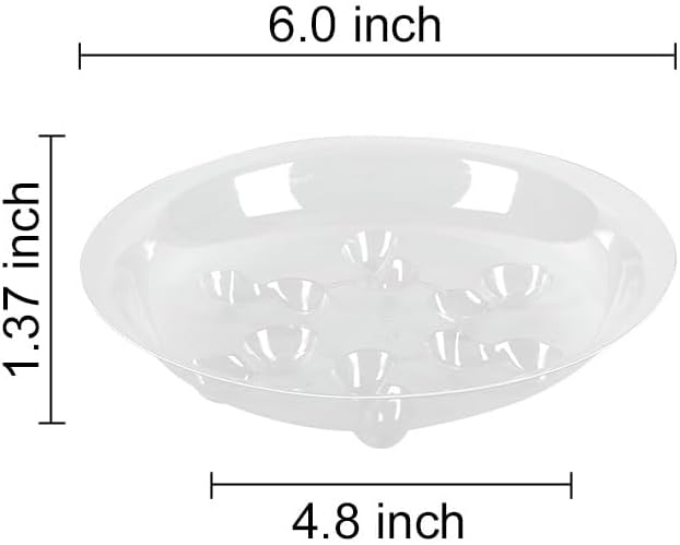 6 Pack Heavy Duty Clear Plastic Plant Saucer Sturdy Pot Tray,Plant Water Catcher Clear Thick Plastic Heavy Duty Plant Sturdy Saucer Drip Trays for pots (6 INCH)