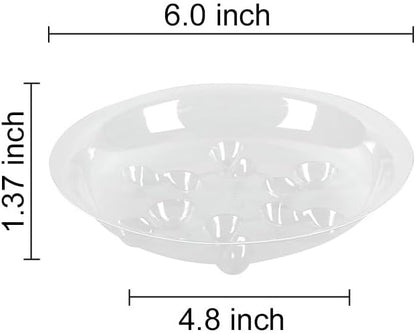 6 Pack Heavy Duty Clear Plastic Plant Saucer Sturdy Pot Tray,Plant Water Catcher Clear Thick Plastic Heavy Duty Plant Sturdy Saucer Drip Trays for pots (6 INCH)