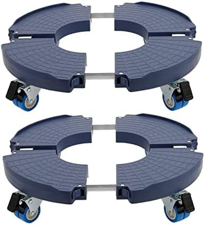 W B D WEIBIDA Plant Dolly with Wheels 2 Pack Heavy Duty Planter Caddy Size-Adjustable, Rolling Plant Stand with Casters, Round Dolly Cart for Potted Plant, Trash Can and Umbrella Base