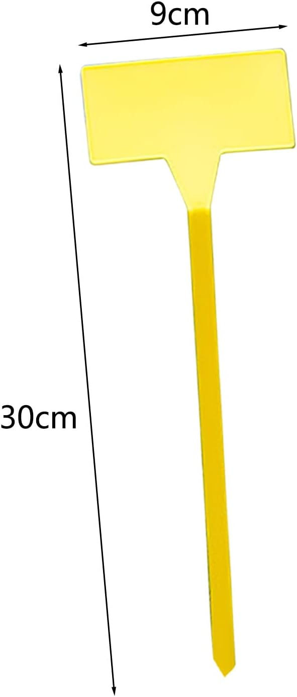 10pcs Plant Labels Long 12 Inch Plant Tags Plastic Plant Markers for Outdoor Plants, Garden Labels Outdoor Waterproof Plant Tags and Labels for Garden Yellow