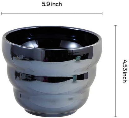 Plant Pots Indoor 6 Inch Ceramic Rainbow Pearl Glaze Planters with Drainage Holes, Set of 2 Flower Pots for Succulents Cactus Orchid, Black and Orange