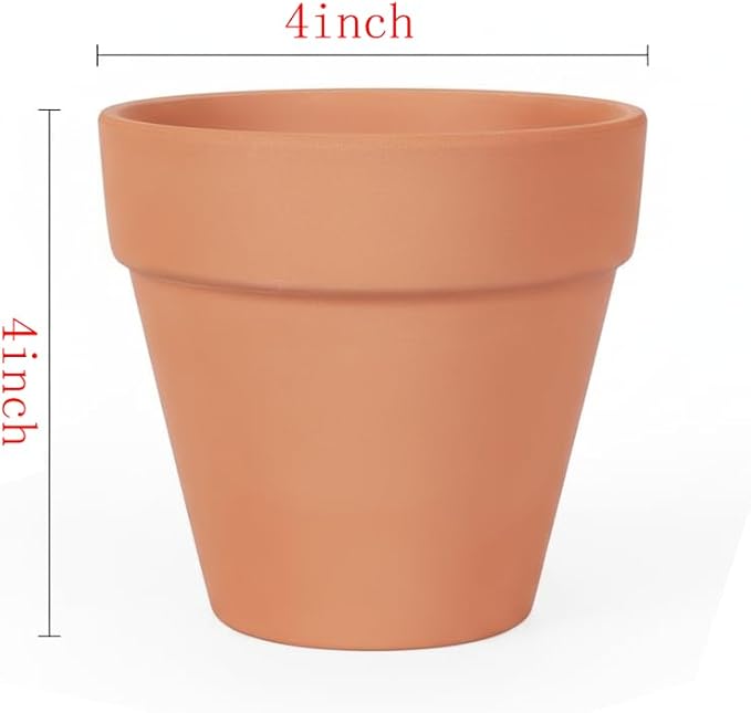 24 Pack 4 Inches Terracotta Plant Pots, Terra Cotta Planter with Drainage Holes, Perfect for Planting, Painting, Weddings and Parties