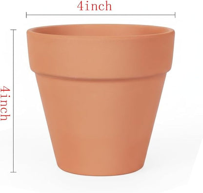 24 Pack 4 Inches Terracotta Plant Pots, Terra Cotta Planter with Drainage Holes, Perfect for Planting, Painting, Weddings and Parties