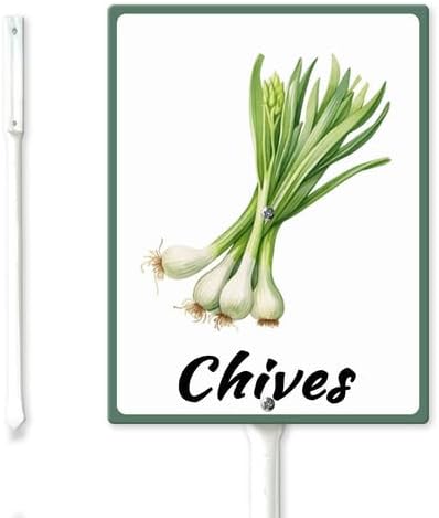 FemiaD Plant Label Signs Planted Herb Garden Markers Waterproof Aluminum Plant Stake Tags Chives Sign for Nursery Indoor Outdoor Garden Decoration 4.6x6inch