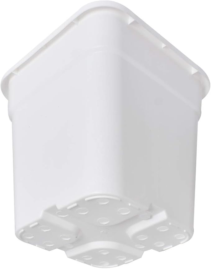 Plant Nursery Pot 10-Pack 3 Gallon Square Plastic Garden Planter Pots Flower Seedling Injection Molded Container Seed Starting Pot Set for Indoor Outdoor Plants Seedlings Vegetables White