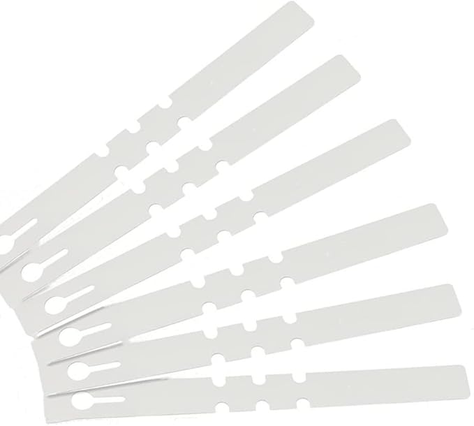 Kecoya 200 PCS White Plastic Plant Tree Tags and Labels Waterproof, Adjustable, Wrap Around, Reusable, Indoor/Outdoor, Garden, Nursery, Greenhouse, Balcony, Plant Labels