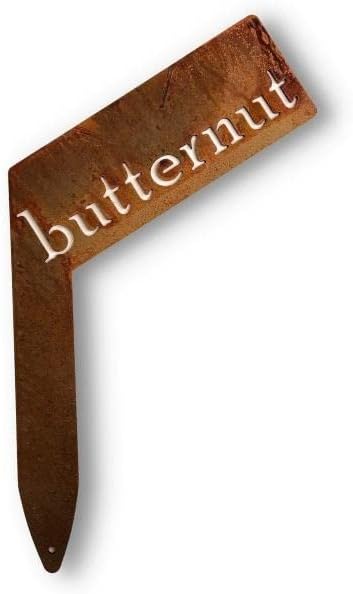 Planter Size Small Metal Garden Plant Vegetable Flower or Herb Markers 13.5 Inches Tall (butternut, Naturally Rusted)