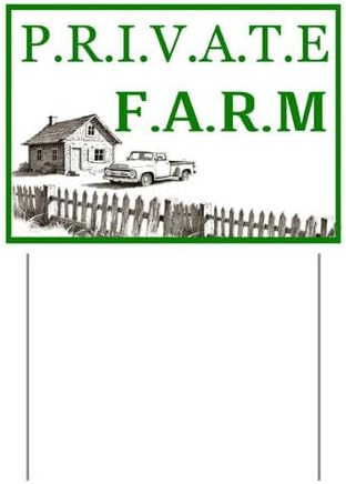 Private Farm Yard Sign With Stake Stand Plastic Signage Double Sided Sign Funny Garden Decor 9 x 12 Inches Sturdy Rust Free Weatherproof Outdoor Use