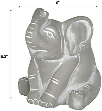 Classic Home and Garden Cement Buddies Animal Planter - Cute Desk Decoration - UV Coated Animal Vase w/Removable Drain Plug - Succulent Planter for Indoor/Outdoor Use (Elephant, Natural, Small)