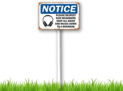 8 x 12 inch Please Respect Our Neighbors Yard Sign Stakes Outdoor Lawn Yard Signs