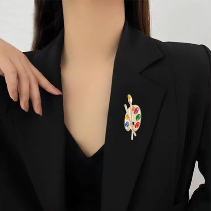 ONLYJUMP Painter Palette Brooch Pin for Women Girls Dainty Colorful Paint Palette Brush Artist Painter Lapel Pin Gift Jewelry Art Teacher Hat Bag Suit Tie Birthday Xmas Badges Painting Lovers Jewelry Gift