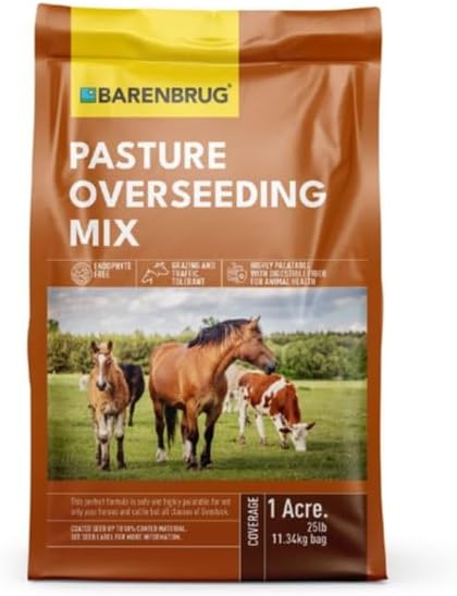 Barenbrug SeedPasture25 Grass Seed- Forage Seed for All Classes of Livestock - Pasture Growth and Repair- 25 lb - Covers 1 Acre