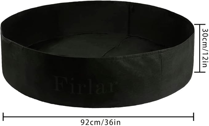 Firlar 2 Pack Fabric Raised Garden Beds, 50 Gallon Grow Bag Planting Bed Round Raised Planter Garden Bed Bag Planter Container for Plants, Herb, Flowers and Vegetables, Black