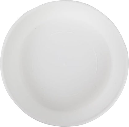 The HC Companies Flower Pot Saucers - Plastic Plant Saucer for Outdoors & Indoors - Traditional Design Plant Pot Trays for Water Drainage - Durable & Stylish Round Plant Tray (8-inch White)