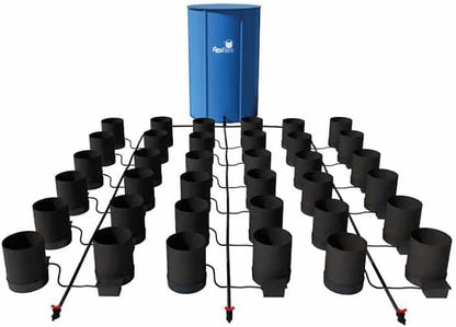 AutoPot 36 Pot GeoPot System with 3 Gallon Fabric Pots - Self-Watering, Gravity-Fed System (36Pot with 105 gal Flexi Tank) Indoor, Black