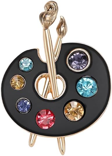 ONLYJUMP Painter Palette Brooch Pin for Women Girls Dainty Colorful Paint Palette Brush Artist Painter Lapel Pin Gift Jewelry Art Teacher Hat Bag Suit Tie Birthday Xmas Badges Painting Lovers Jewelry Gift