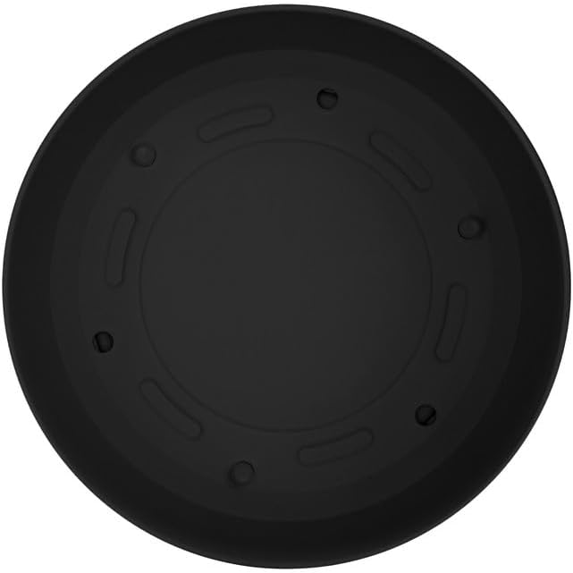 Bloem Mathers Round Planter with Saucer Tray: 12" - Black - Modern Design, Durable Plastic Pot, Removable Saucer, for Indoor & Outdoor Use, Gardening, 5.8 Gallon Capacity