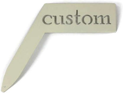 Planter Size Small Metal Garden Plant Vegetable Flower or Herb Markers 13.5 Inches Tall (Custom Text, Cream)