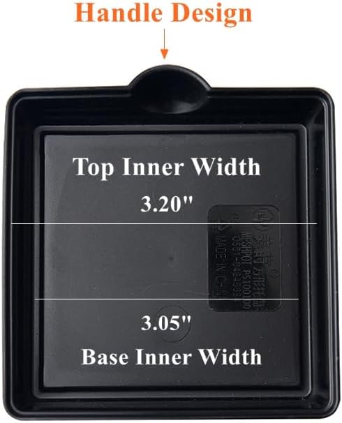 BangQiao 16 Pack 3.20 Inch Plastic Square Plant Pot Saucer Tray for Indoor and Outdoor Plants, Black