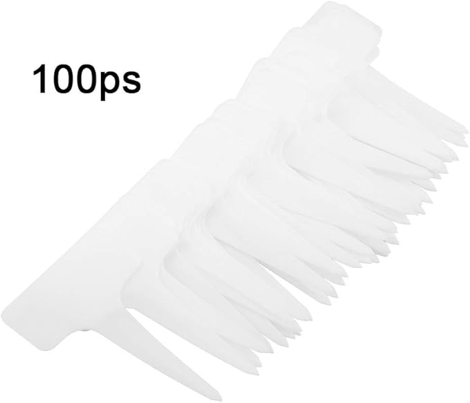 Plastic Plant Tags 50 PCS PVC T-Type Tag Markers Nursery Garden Pot Markers Tree Stake Tags Labels Gardening Tool Kit 610cm(White)