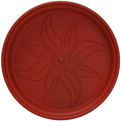 Mintra Home Garden Pots 4pk - Flowers, Herbs, Plants, Indoor, Outdoor, Colorful, Wholesale, Bulk (Burgundy, 17cm Diameter (6.6in))