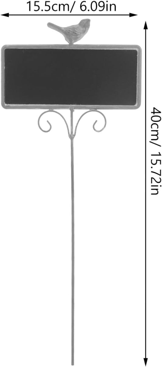 Metal Plant Label Garden Markers Bird Planting Garden Stake Signs Chalkboard Succulent Label for Outdoor Nursery Tags