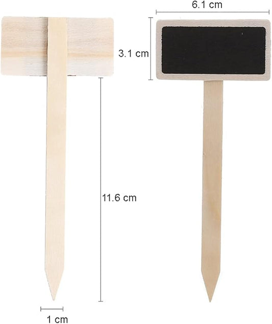 20 Pieces Mini Wooden T-Type Plant Labels Garden Plant Markers Chalkboard Stakes Gardening Plant Labels Signs for Flower Bed, Pots, Planters Wooden Garden Markers