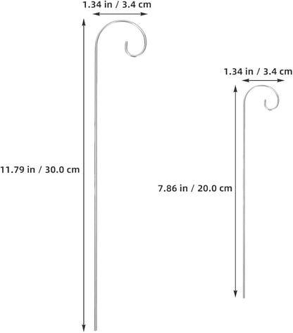 VICASKY 20 Pack Shepherd Hooks for Garden - 8" & 12" Dual Height Set (200mm & 300mm), Metal Plant Hanger Stakes for Outdoor Hanging Baskets, Bird Feeders, Solar Lights, Lanterns & Wedding Decor